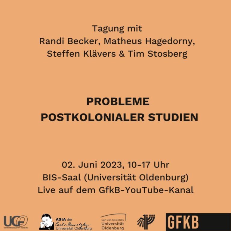 Tagung: Probleme postkolonialer Studien (Oldenburg/Livestream)